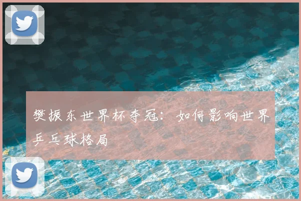 樊振东世界杯夺冠：如何影响世界乒乓球格局